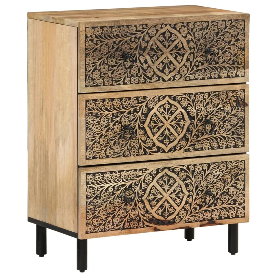 Armoires latérales 2 pcs 60x33x75 cm bois massif de manguier - 2