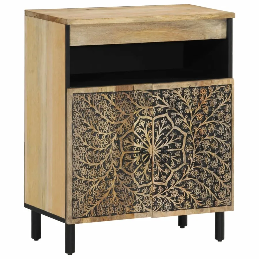 Armoire latérale 60x33x75 cm bois massif de manguier - 2