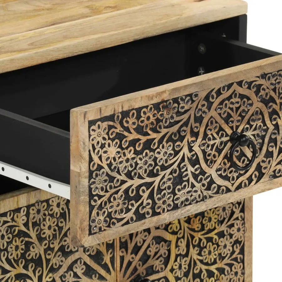 Table de chevet 50x33x60 cm bois de manguier massif - 10