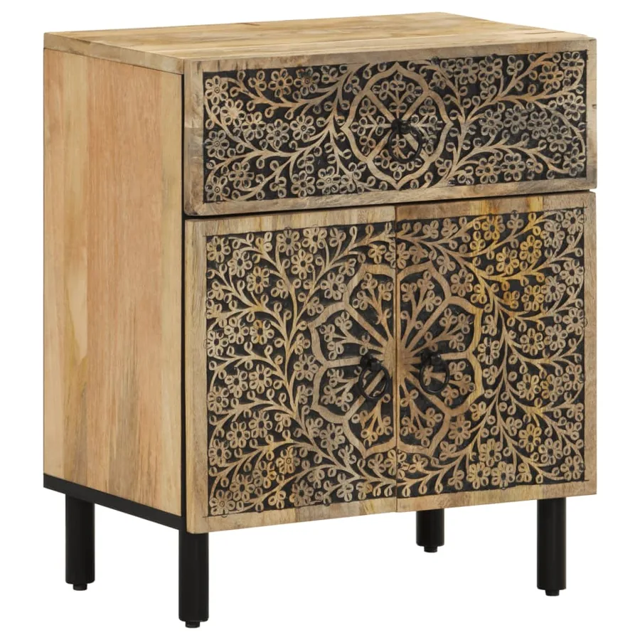 Table de chevet 50x33x60 cm bois de manguier massif - 2