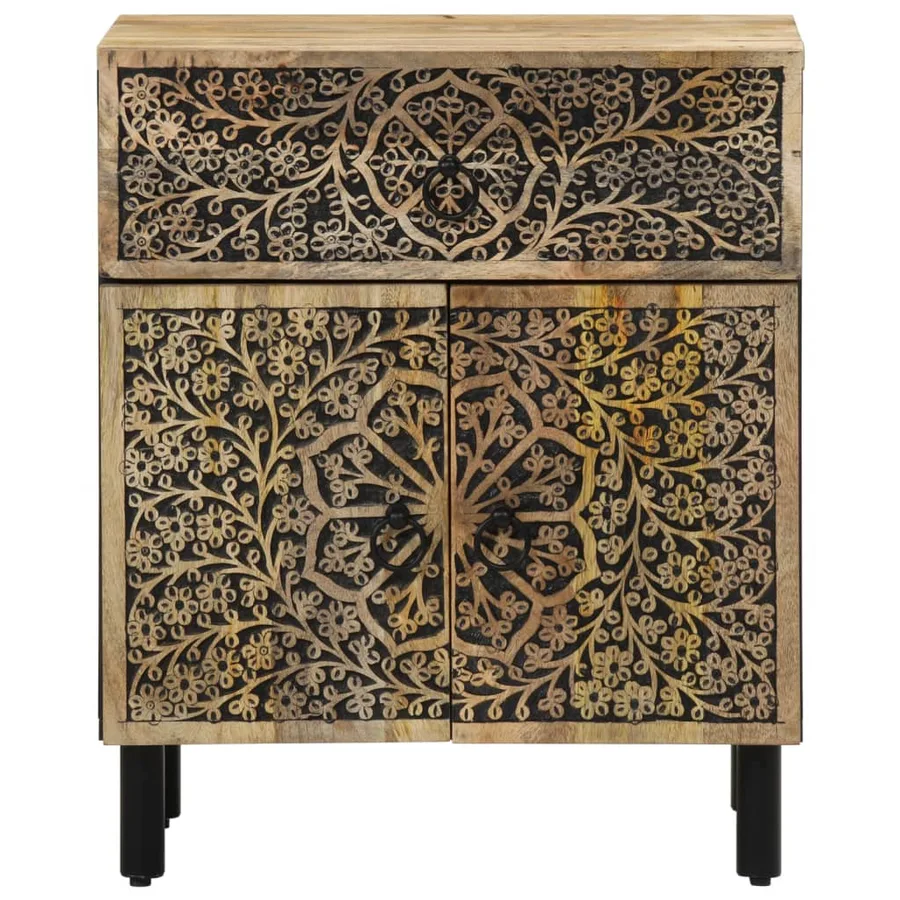 Table de chevet 50x33x60 cm bois de manguier massif - 5