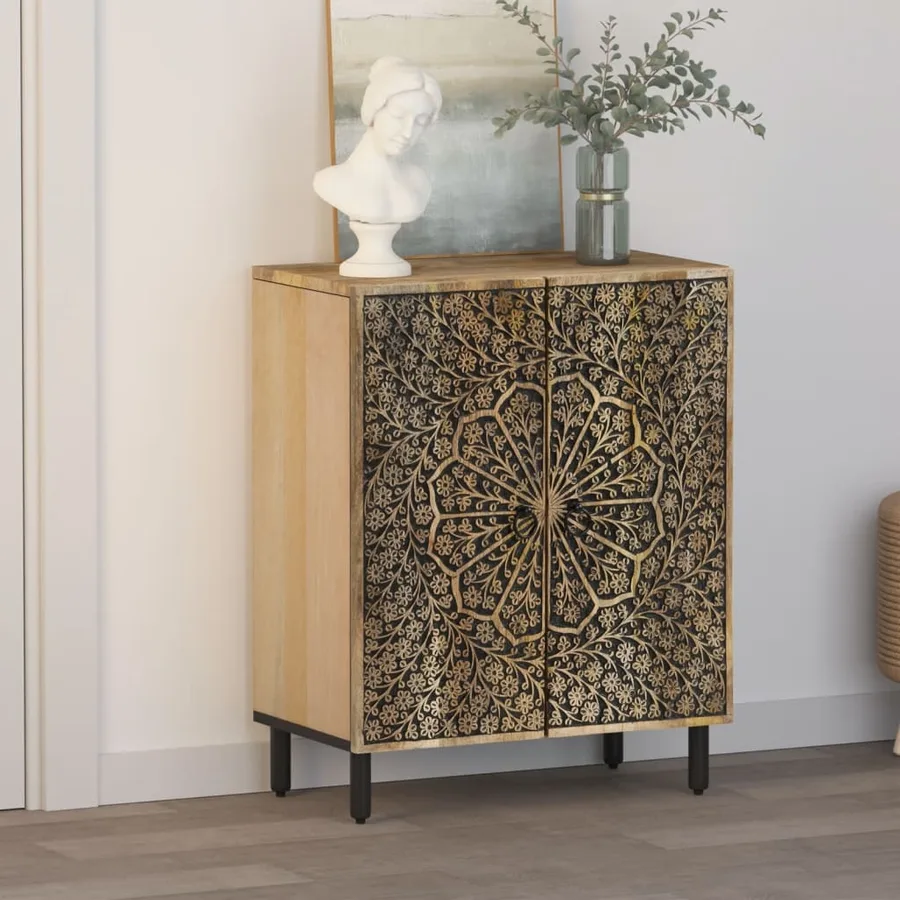 Armoire latérale 60x33x75 cm bois massif de manguier - 3