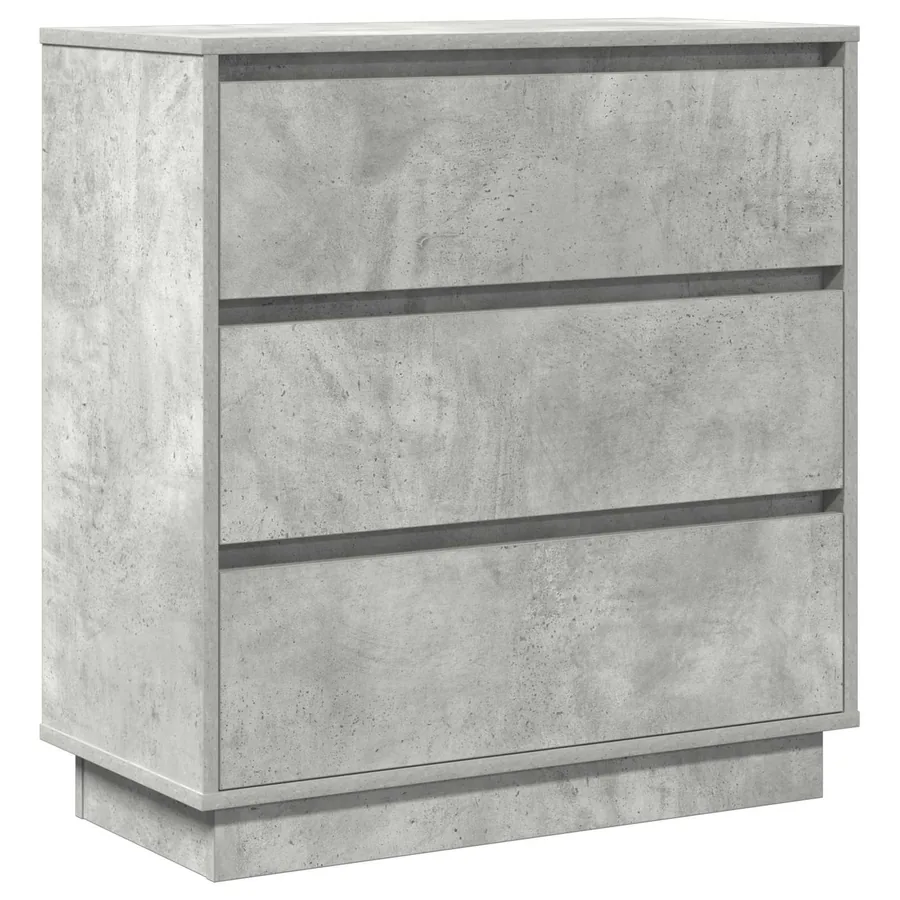 Cabinet de chevet avec tiroir Gris béton 71 x 34,5 x 75 cm - 2