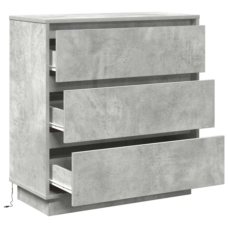 Cabinet de chevet avec tiroir Gris béton 71 x 34,5 x 75 cm - 6