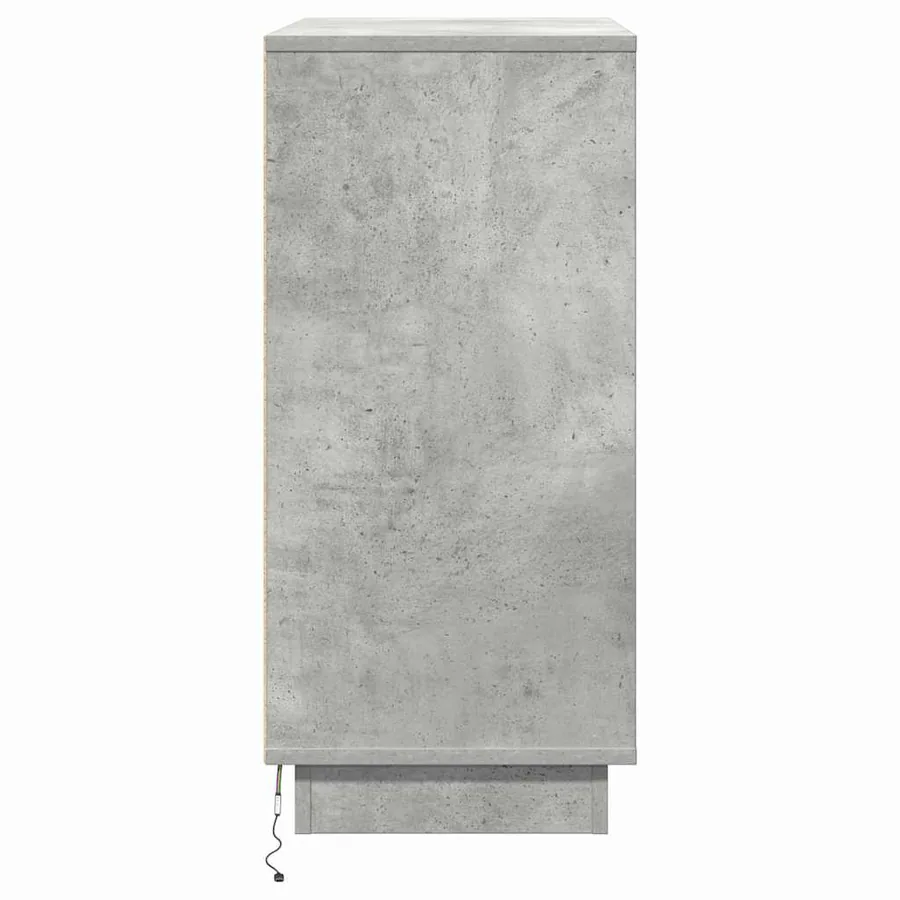 Cabinet de chevet avec tiroir Gris béton 71 x 34,5 x 75 cm - 9