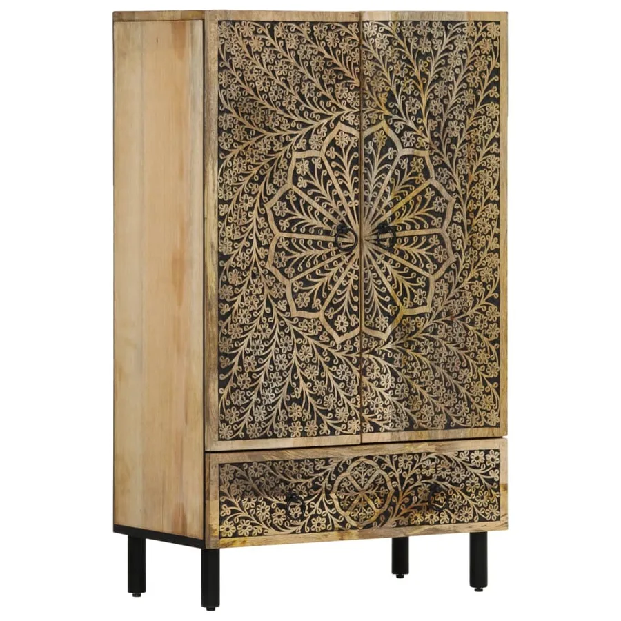 Buffet 60x33x100 cm bois de manguier massif - 2