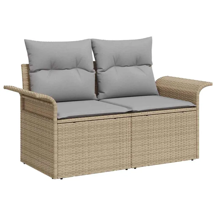 Ensemble de canapé de jardin 8 pcs Beige Poly rotin - 4