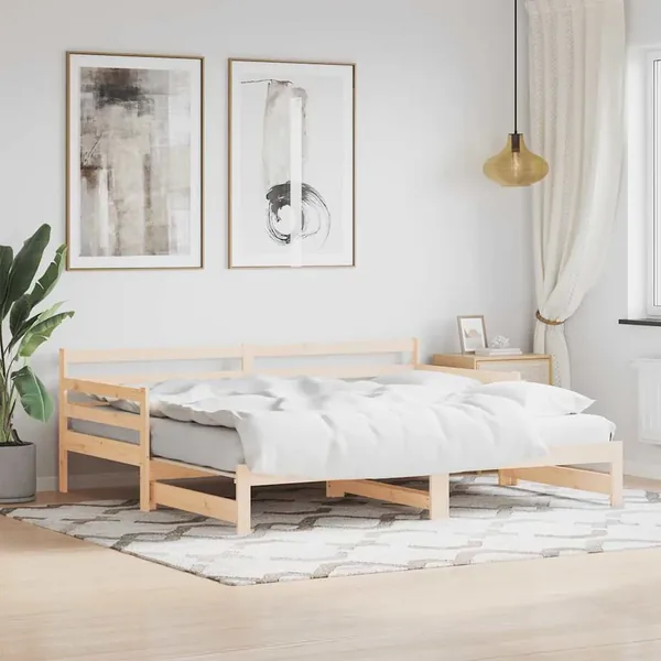 Lit de jour et lit gigogne sans matelas 80x200 cm bois massif