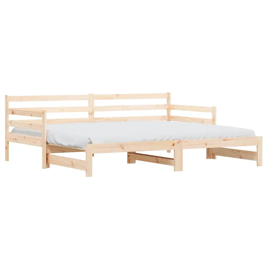 Lit de jour et lit gigogne sans matelas 80x200 cm bois massif - 2