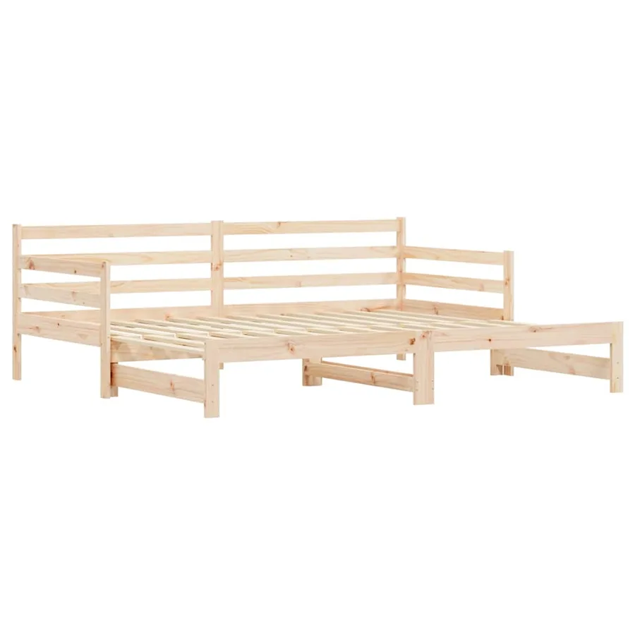 Lit de jour et lit gigogne sans matelas 80x200 cm bois massif - 3