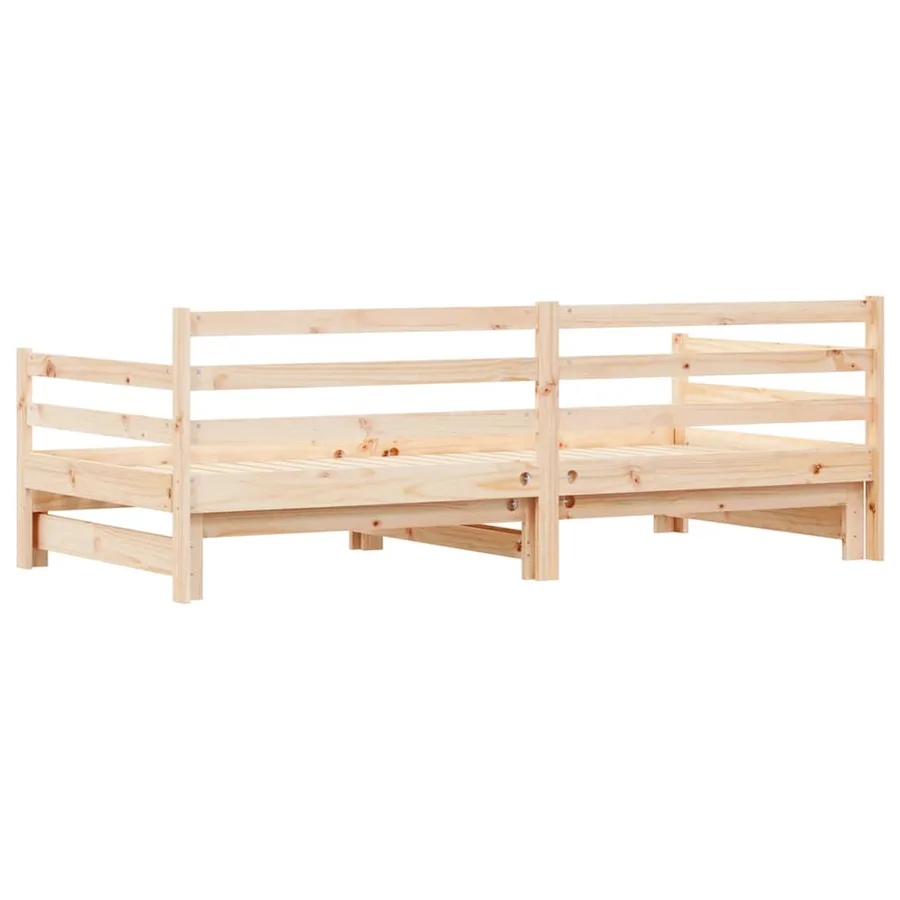 Lit de jour et lit gigogne sans matelas 80x200 cm bois massif - 7