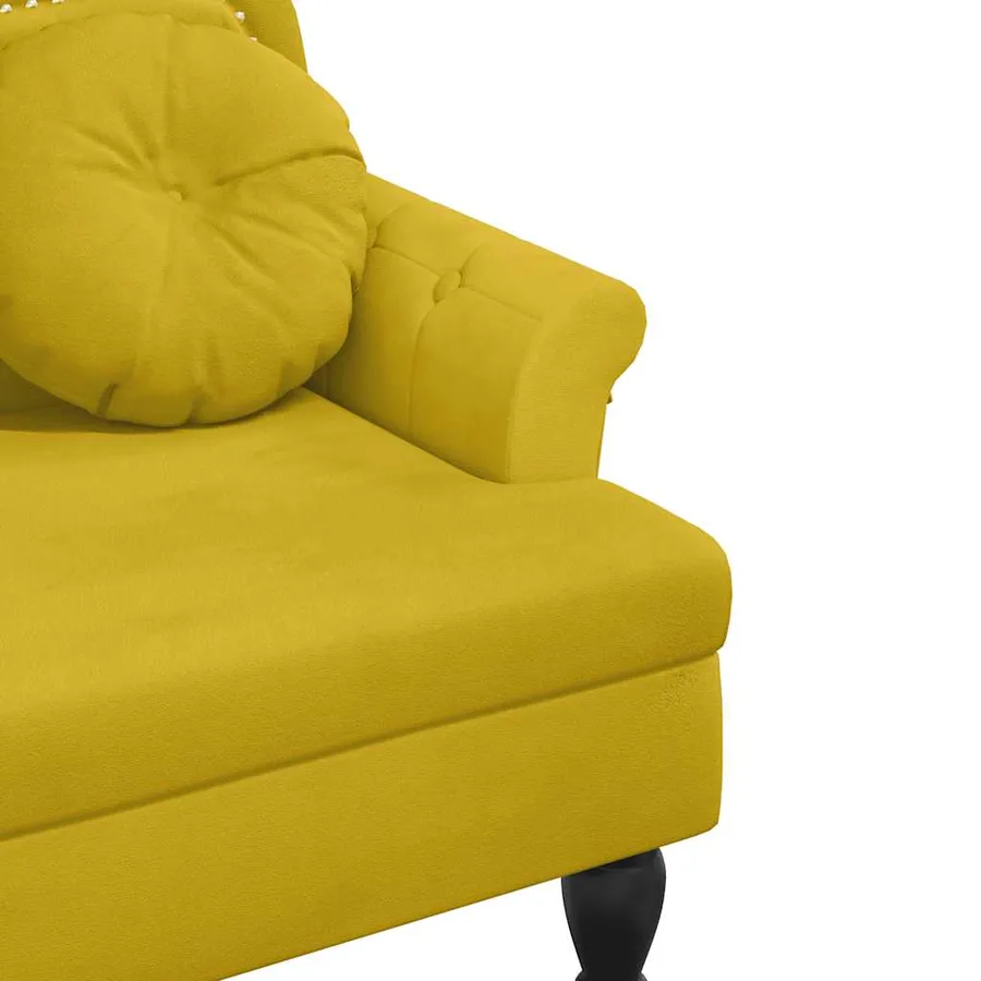Banc avec coussins jaune 120,5x65x75 cm velours - 6