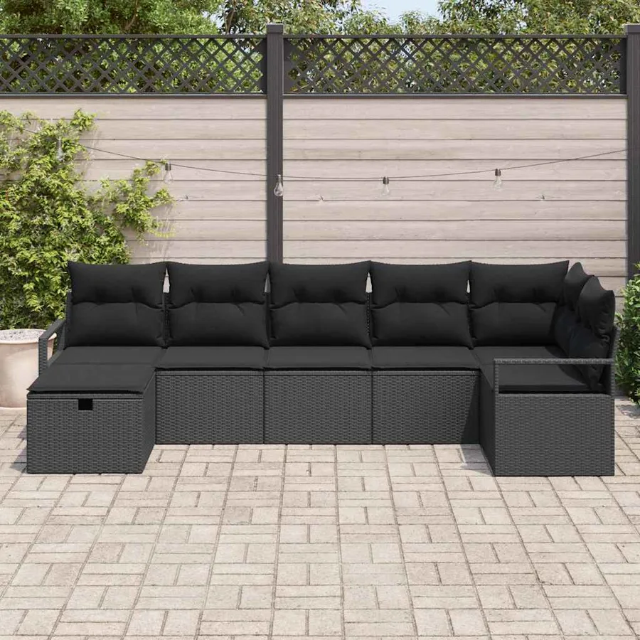 Ensemble de Canapés avec coussin 5 pcs polyrotin - 3