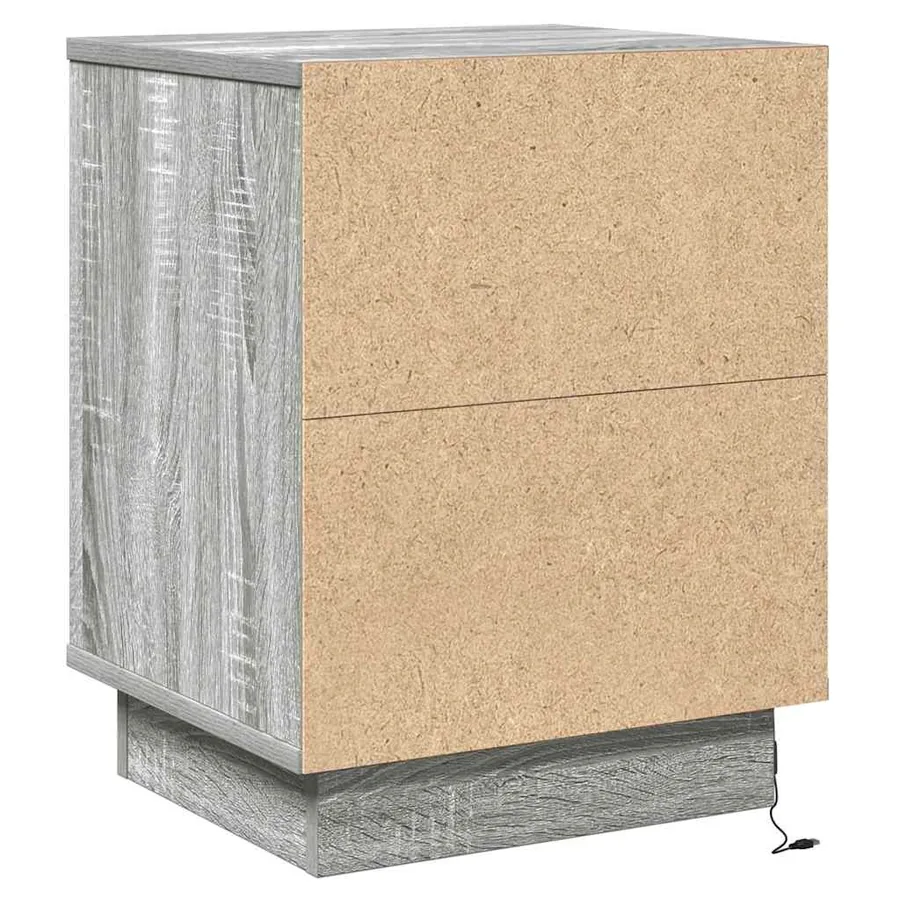 Cabinet de chevet avec tiroir 2 pcs Gris 39 x 34,5 x 50 cm - 8