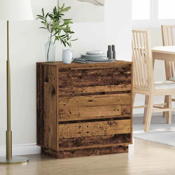 Cabinet de chevet avec tiroir Bois ancien 71 x 34,5 x 75 cm