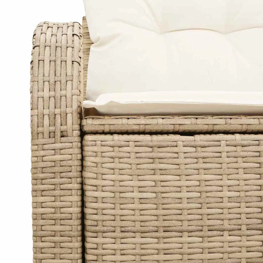 Canapé de jardin avec coussin Beige 124 x 62 x 69cm polyrotin - 7