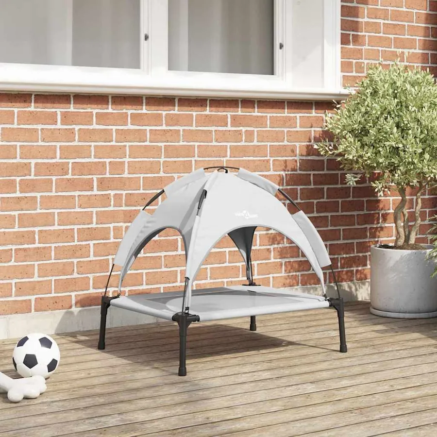 Lit pour Chien Gris Argenté 63 x 49,5 x 60 cm Acier