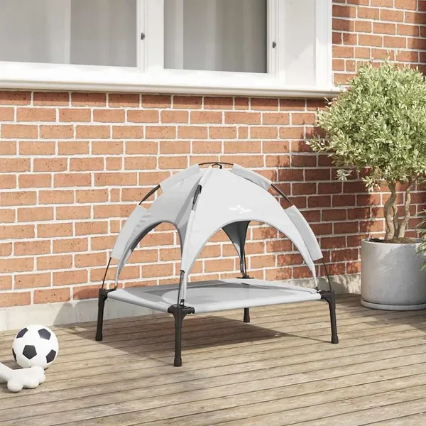 Lit pour Chien Gris Argenté 63 x 49,5 x 60 cm Acier