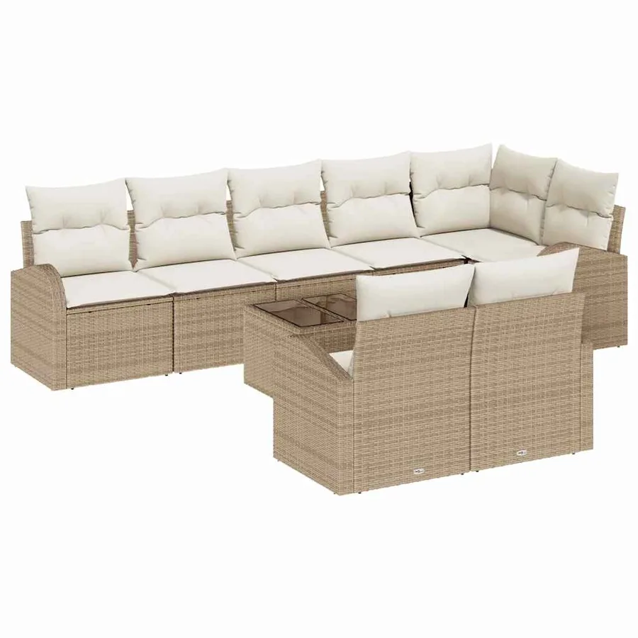 Ensemble de canapé de jardin 9 pcs polyrotin - 2