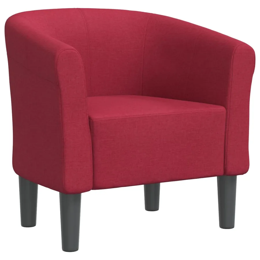 Chaise cabriolet rouge bordeaux tissu - 2