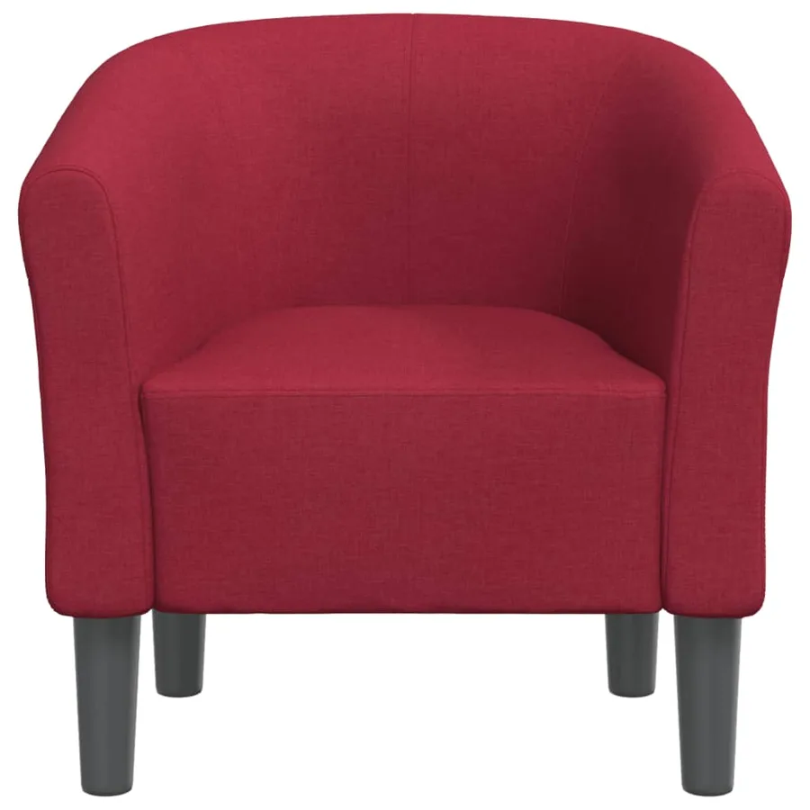 Chaise cabriolet rouge bordeaux tissu - 3