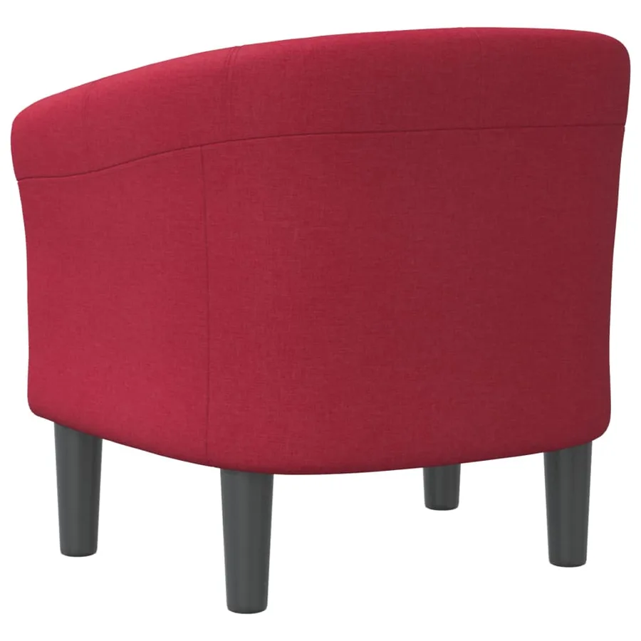 Chaise cabriolet rouge bordeaux tissu - 5