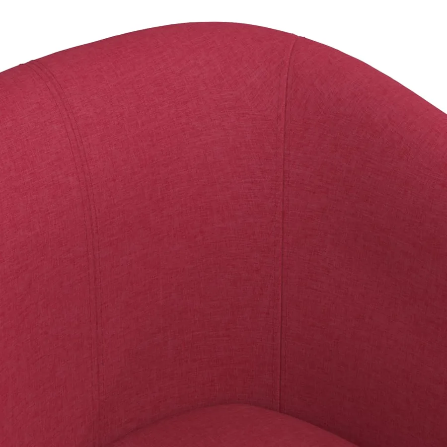 Chaise cabriolet rouge bordeaux tissu - 6