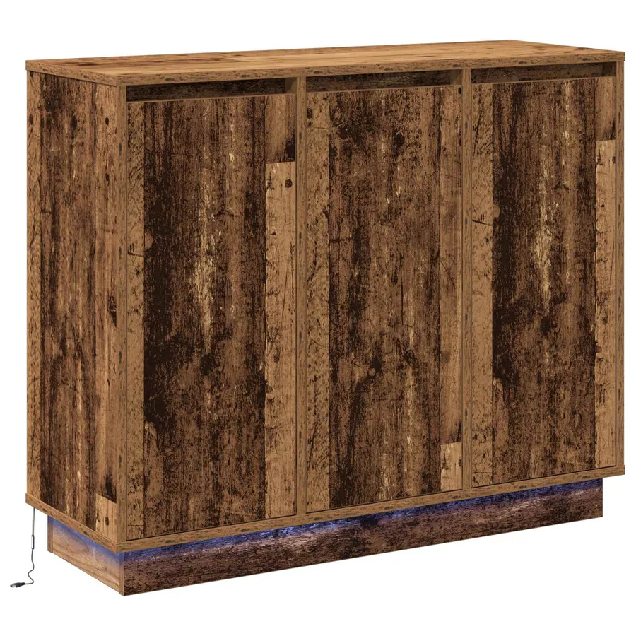 Buffet LED Bois ancien 90 x 32 x 75 cm Bois d'ingénierie - 2