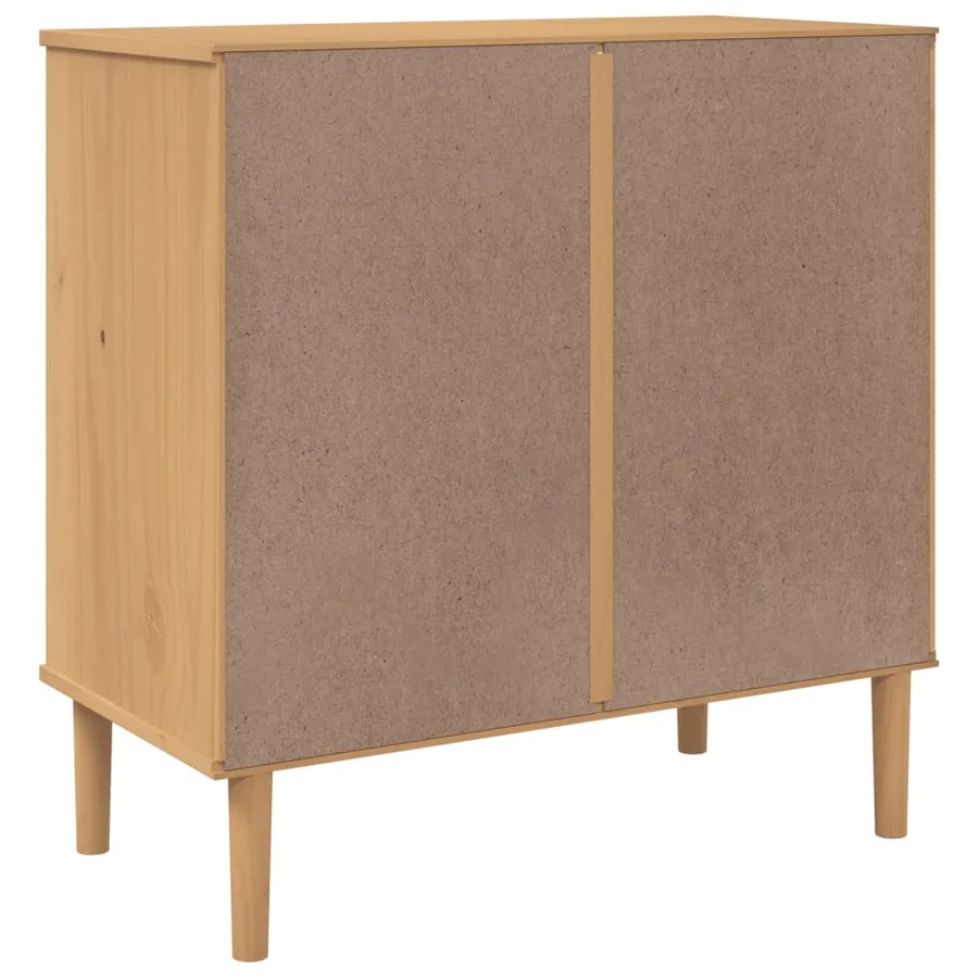 Commode SENJA aspect de rotin marron bois de pin solide - 8