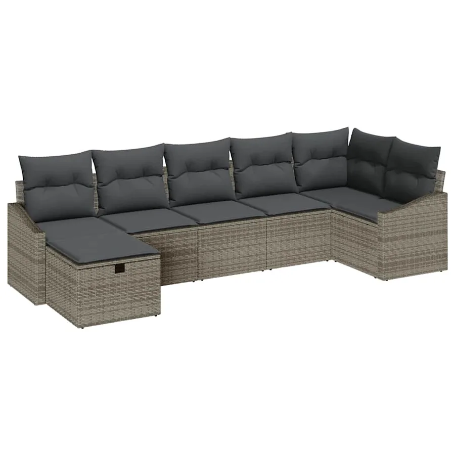 Ensemble de Canapés avec coussin 8 pcs polyrotin - 2