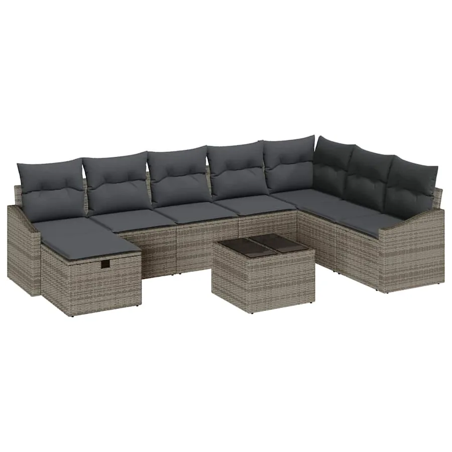 Ensemble de Canapés avec coussin 8 pcs polyrotin - 2