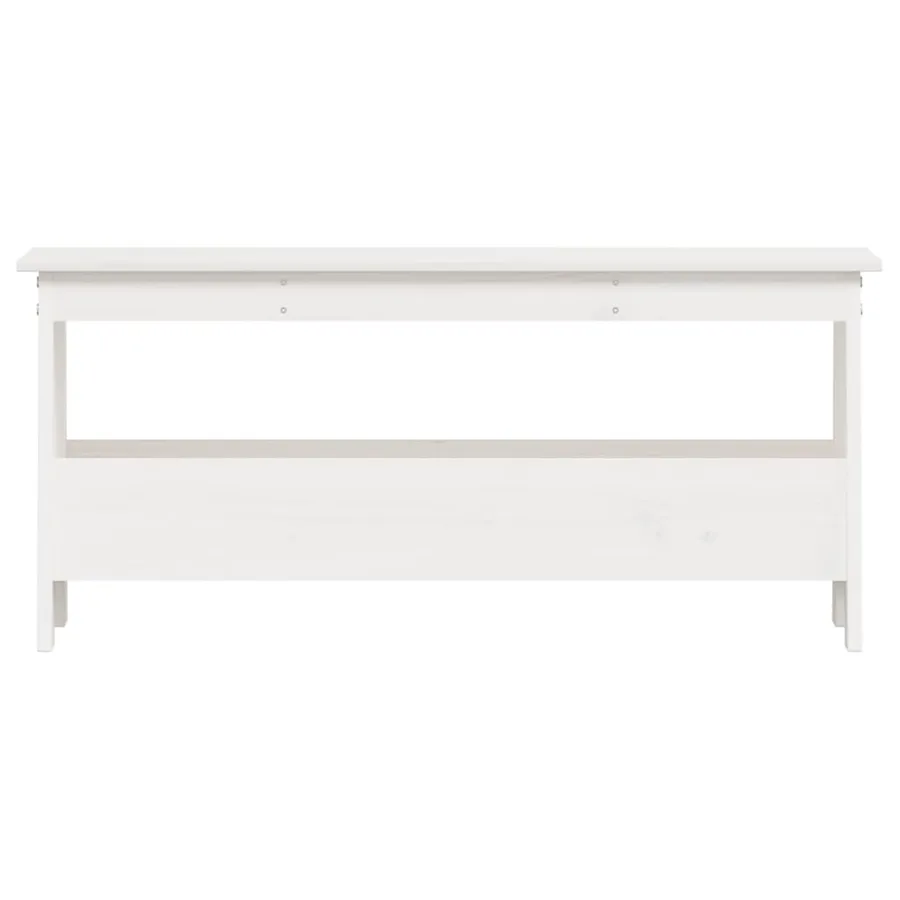 Banc d'entrée Blanc 100x28x45 cm Bois massif Pin - 4