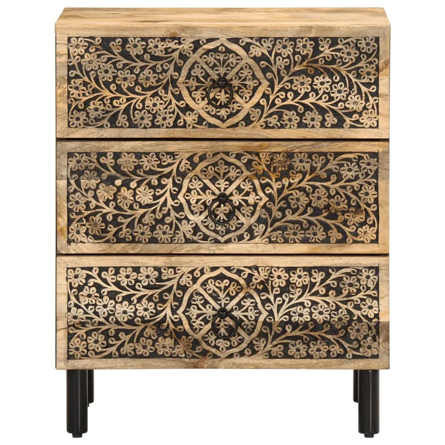 Table de chevet 50x33x60 cm bois de manguier massif - 5