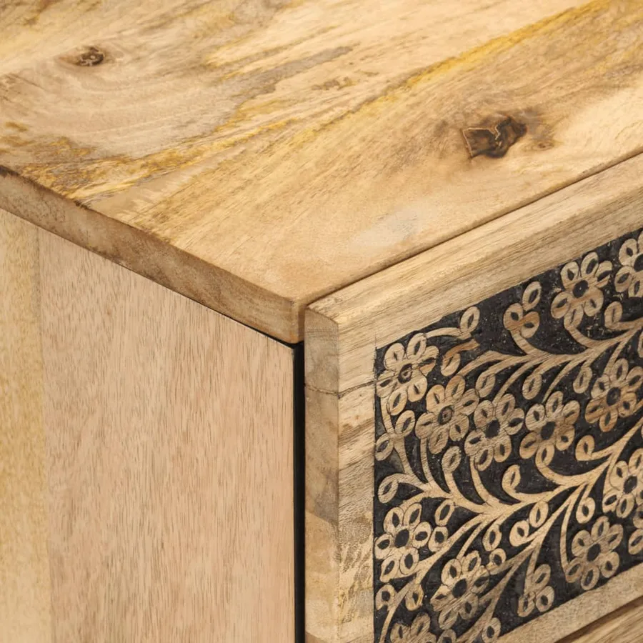 Table de chevet 50x33x60 cm bois de manguier massif - 8