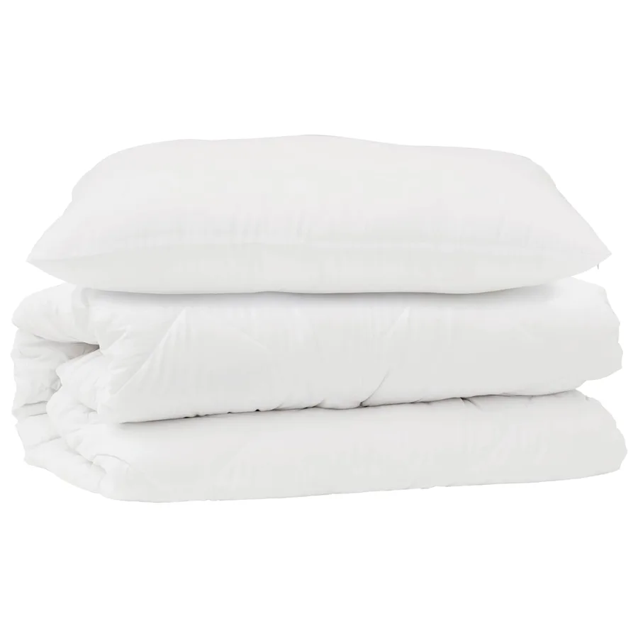 Ensemble de Duvet avec oreiller 2 pcs Blanc Microfibre - 2