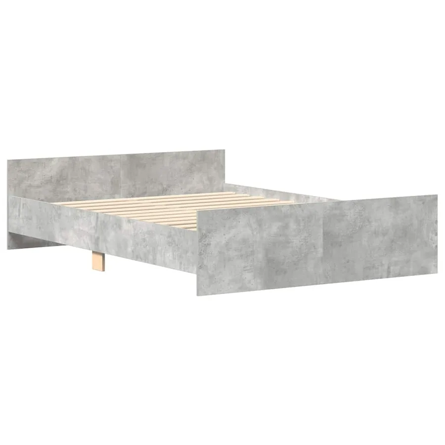 Cadre de lit sans matelas gris béton 135x190 cm - 4