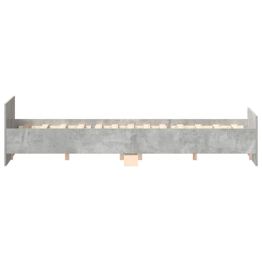 Cadre de lit sans matelas gris béton 135x190 cm - 7