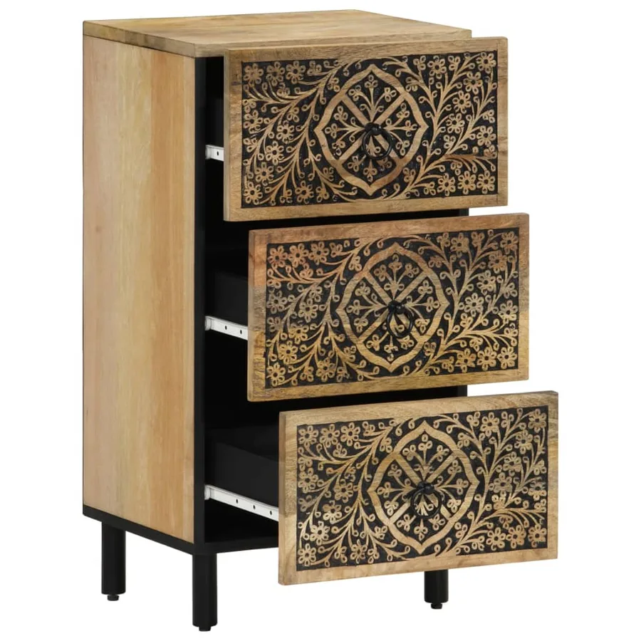 Armoire latérale 40x33x75 cm bois massif de manguier - 2