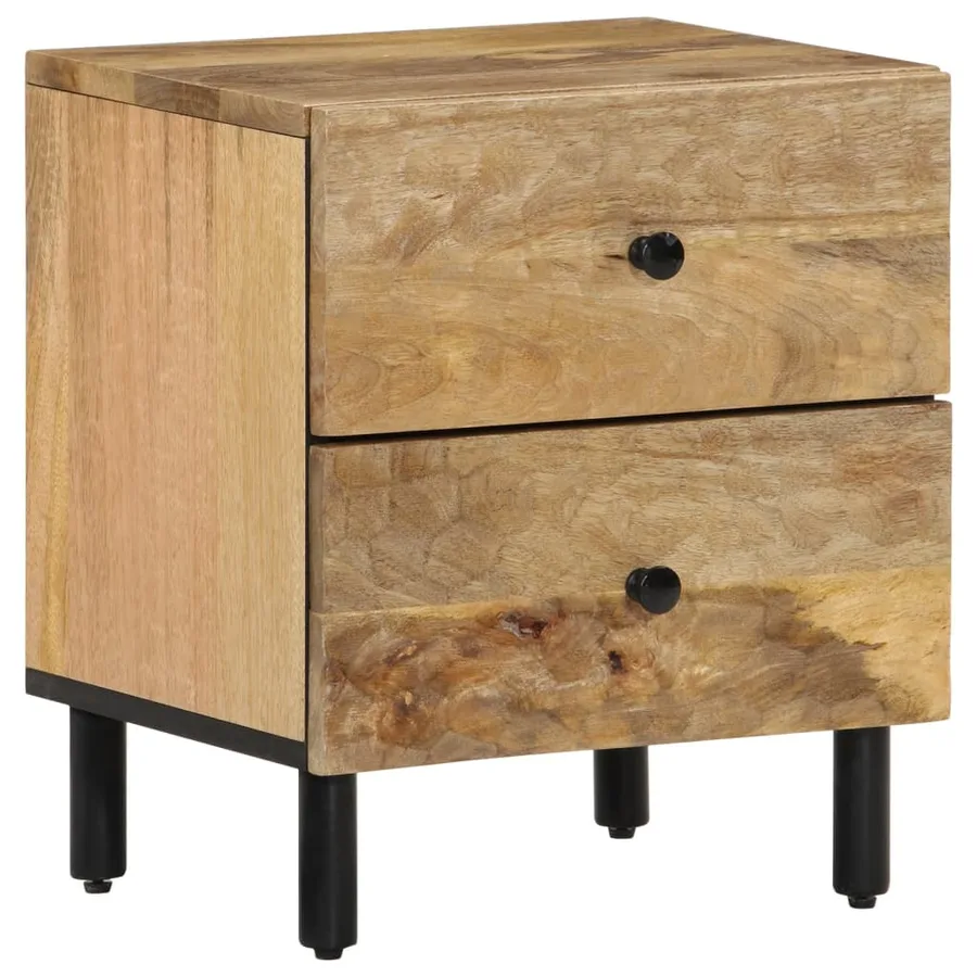 Tables de chevet 2 pcs 40x33x46 cm Bois de manguier solide - 2