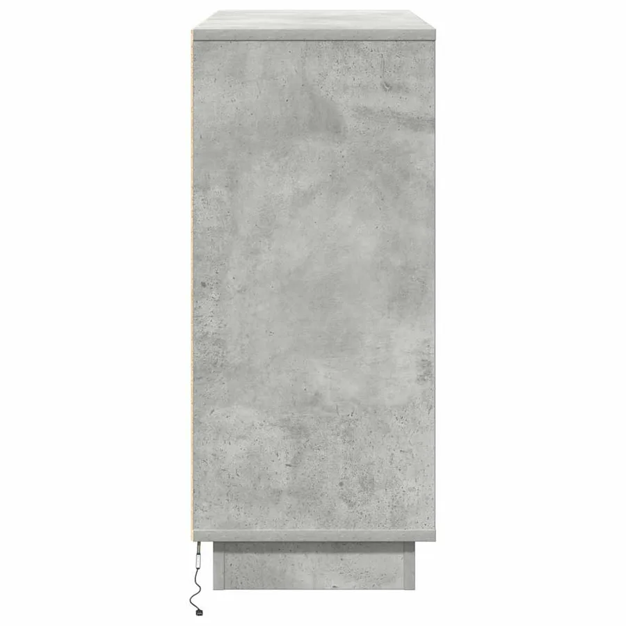 Buffet LED Gris béton 90 x 32 x 75 cm Bois d'ingénierie - 8