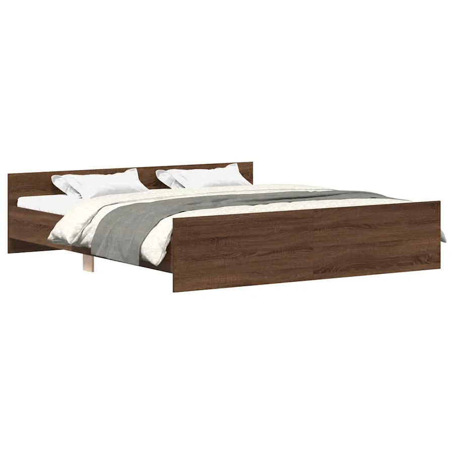 Cadre de lit sans matelas chêne marron 160x200 cm - 2