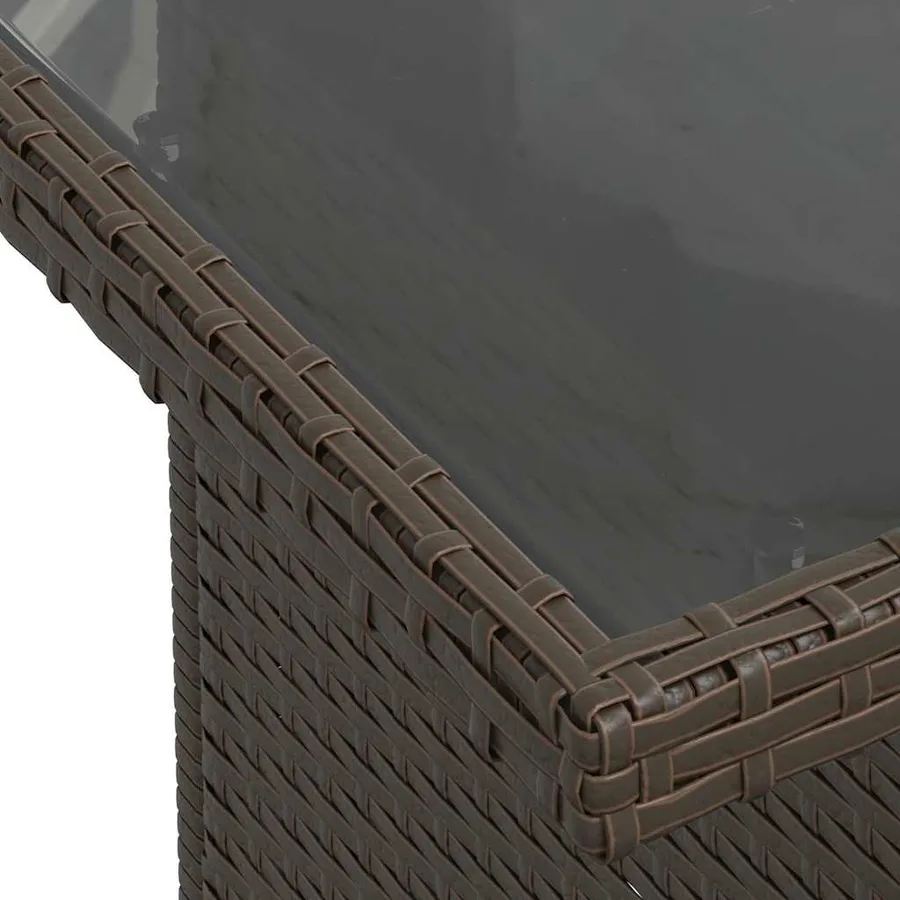 Ensemble de canapé de jardin 7 pcs Marron Poly rotin - 9