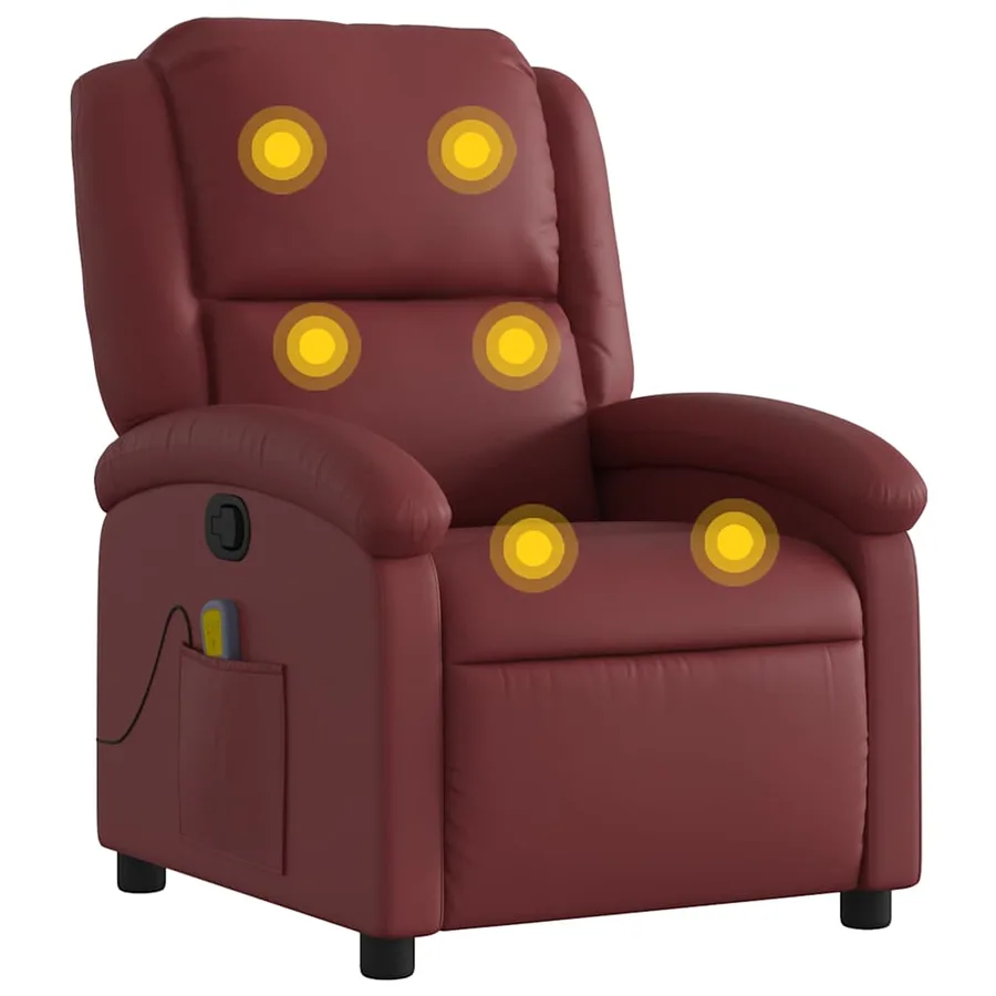 Fauteuil de massage inclinable Rouge bordeaux Similicuir - 2