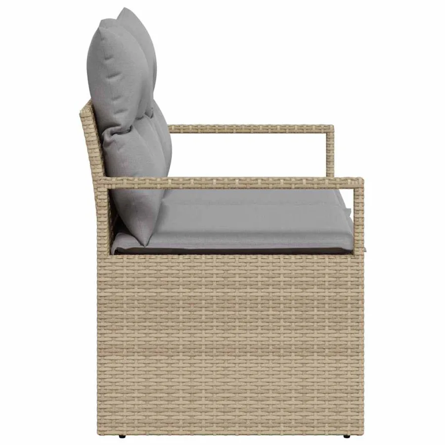 Canapé de jardin avec coussin 120 x 62 x 69 cm polyrotin - 5