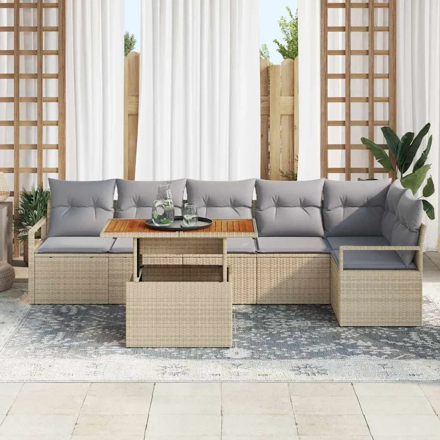 Ensemble de canapé de jardin 7 pc 6-Nombre de places - 3
