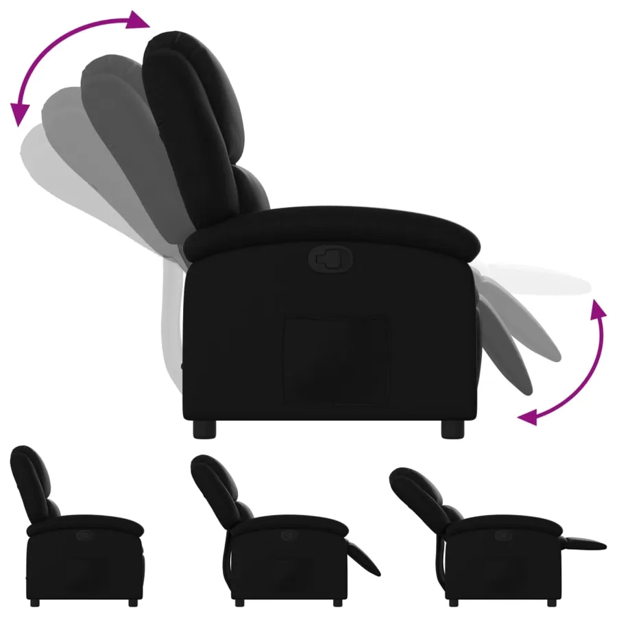 Fauteuil inclinable noir similicuir - 4