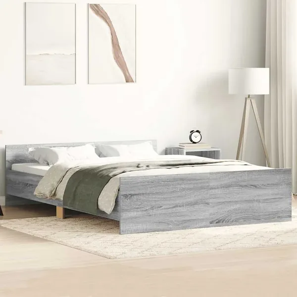 Cadre de lit sans matelas sonoma gris 140x200 cm