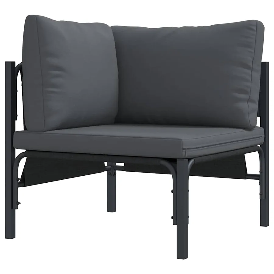 Ensemble de canapé de jardin avec coussin 4 pcs Noir Acier - 6
