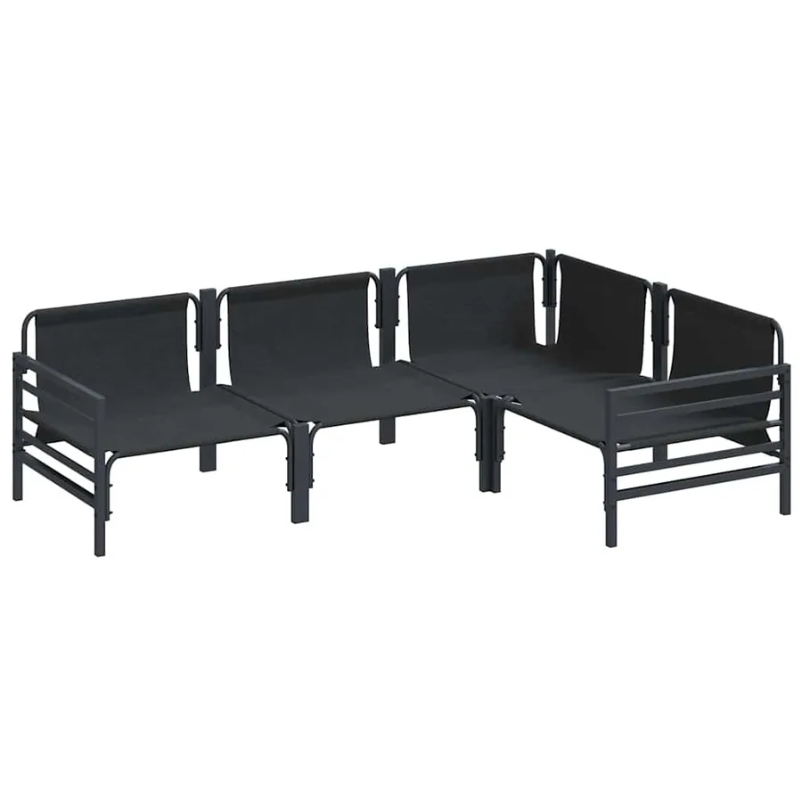 Ensemble de canapé de jardin avec coussin 4 pcs Noir Acier - 7