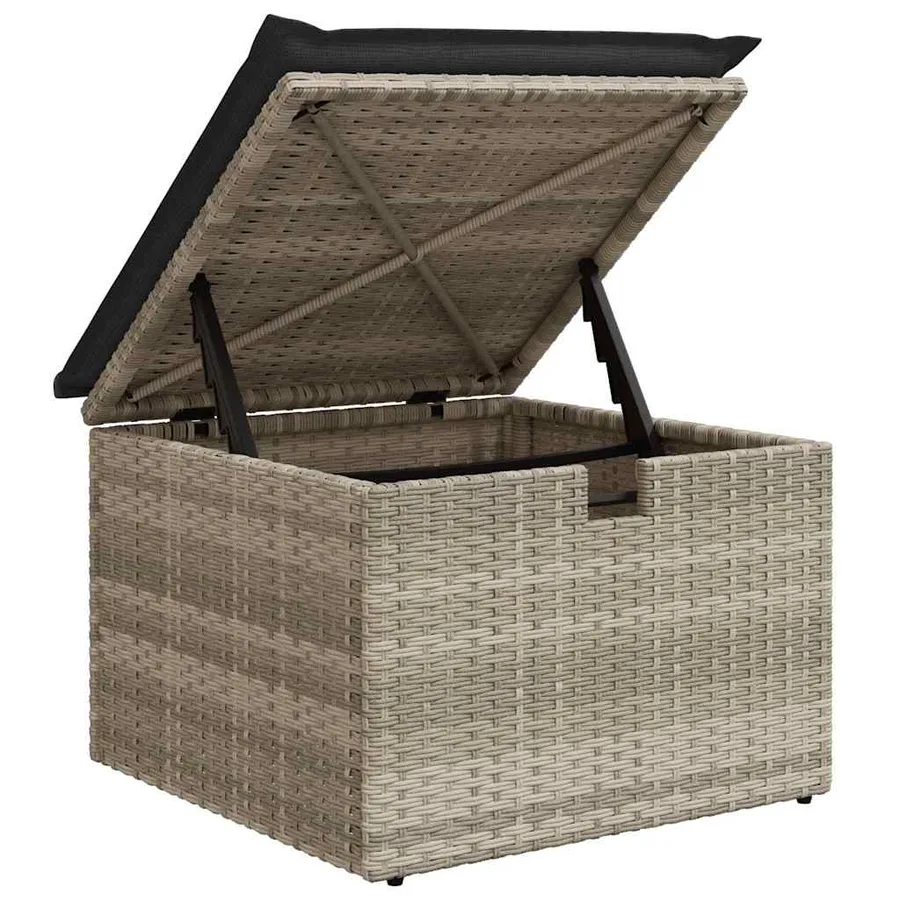 Ensemble de Canapés avec coussin Gris clair polyrotin - 8